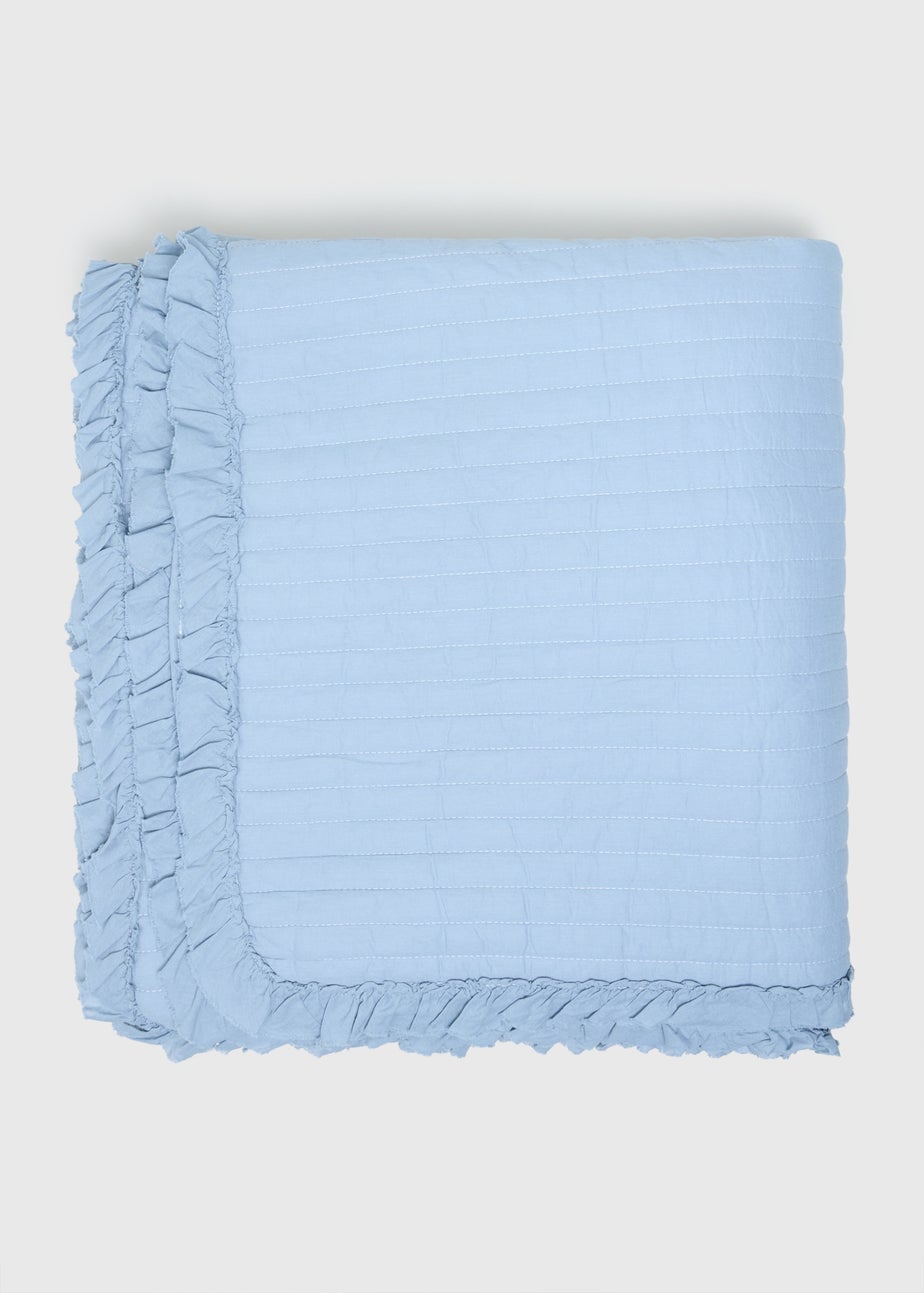 Blue Quilted Bedspread
