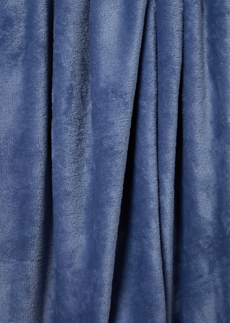 Blue Plain Throw
