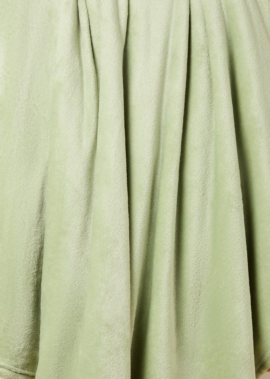 Light Green Plain Throw
