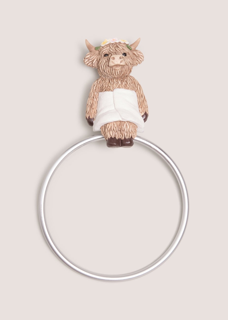 Highland Cow Wall Towel Ring