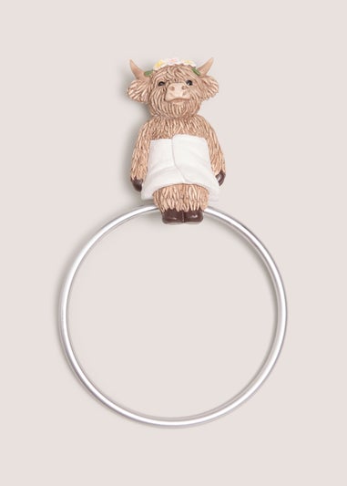 Highland Cow Wall Towel Ring