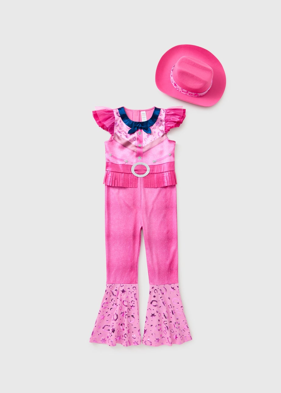 Girls Pink Cow Girl Costume (3-11yrs)