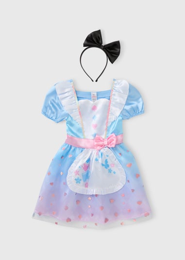 Alice In Wonderland Girls Blue Alice Costume (3-11yrs)