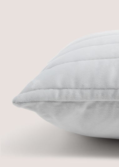 Grey Stabstitch Velvet Cushion