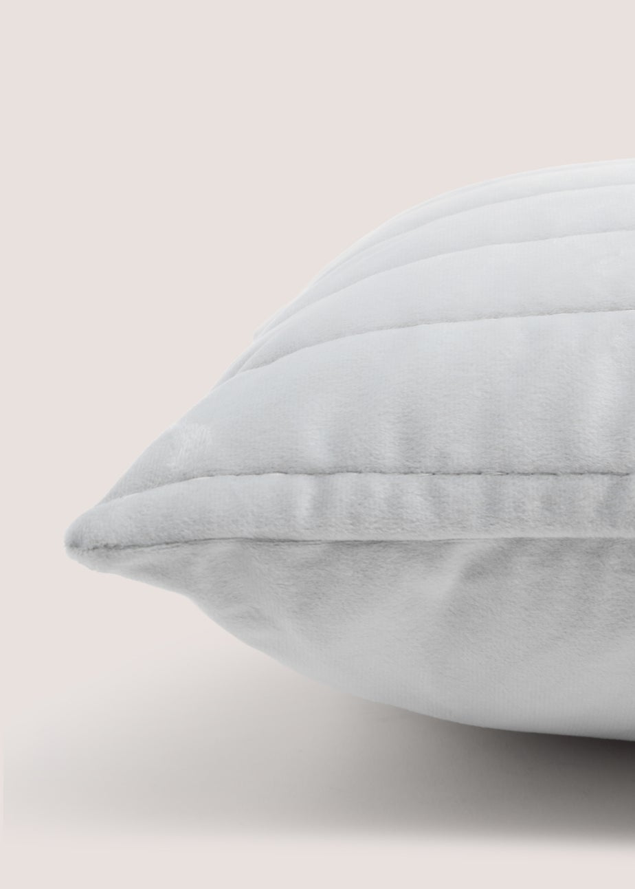 Grey Stabstitch Velvet Cushion