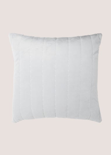 Grey Stabstitch Velvet Cushion