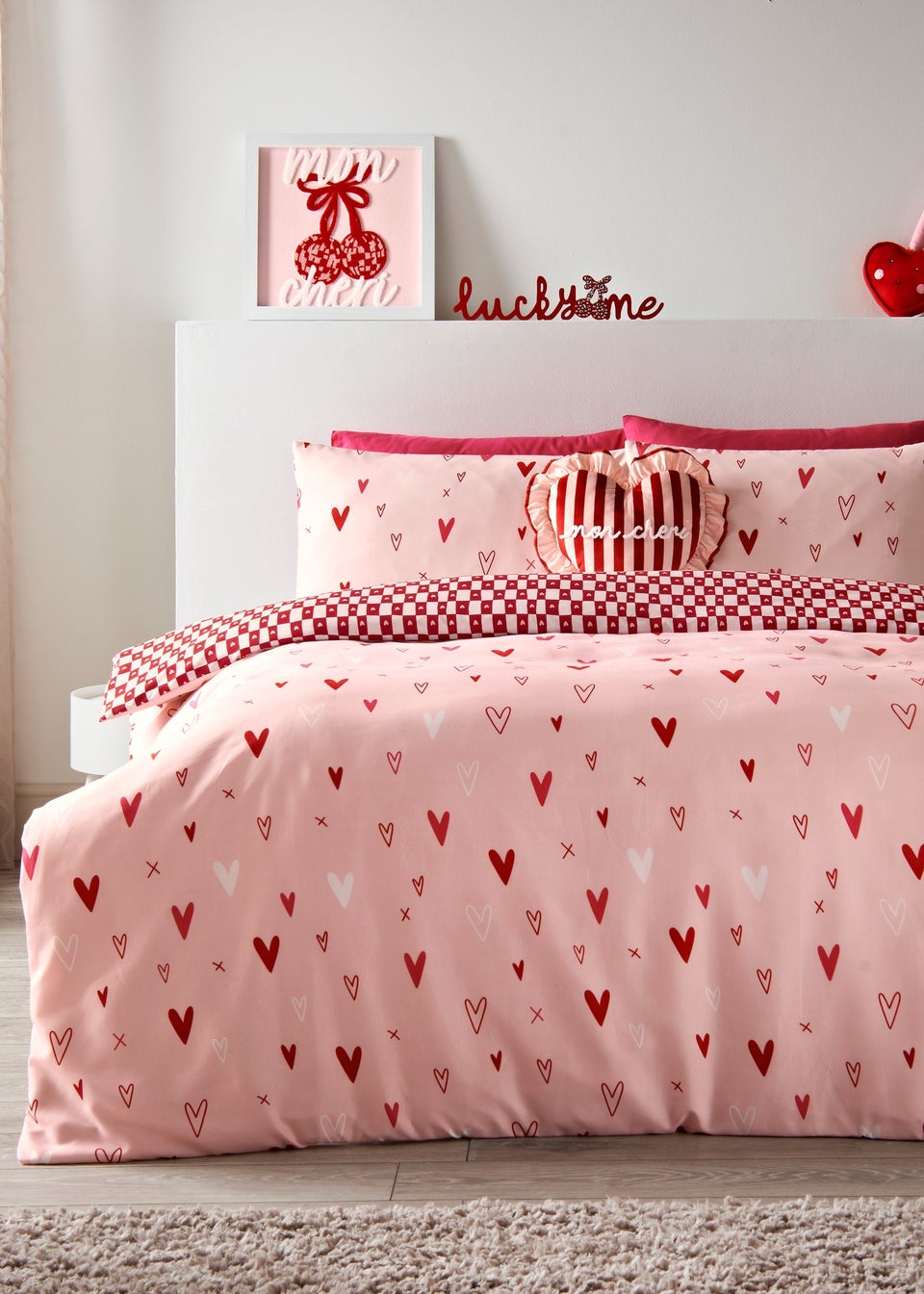Pink & Red Heart Duvet Set