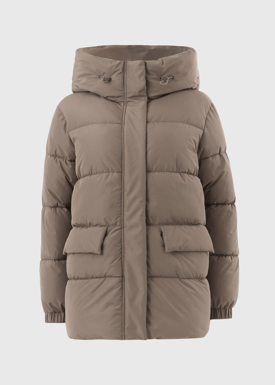 Papaya Petite Beige Mid Padded Coat