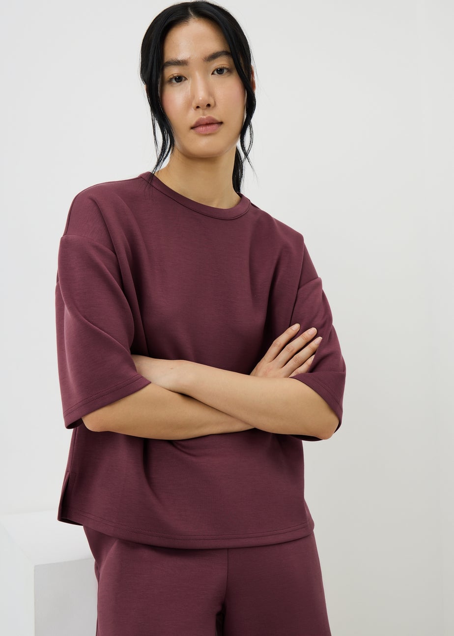 Raspberry Scuba Boxy Co Ord T-Shirt