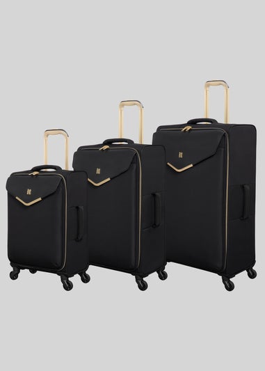 IT Luggage Ravishing Black Soft Suitcase