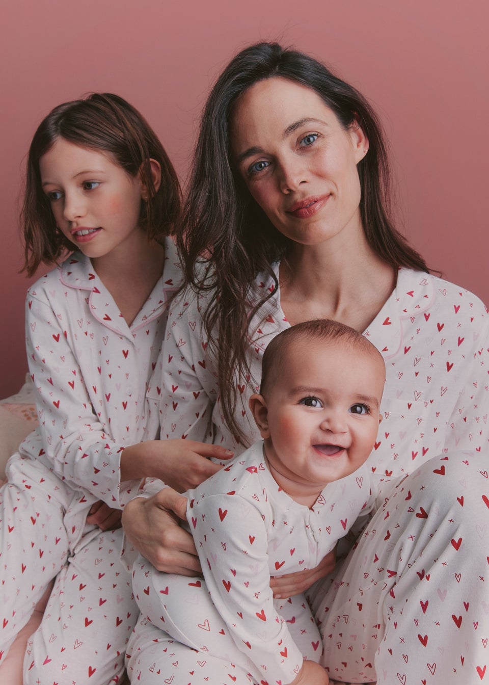 Girls White Heart Button Pyjama Set (7-13yrs)