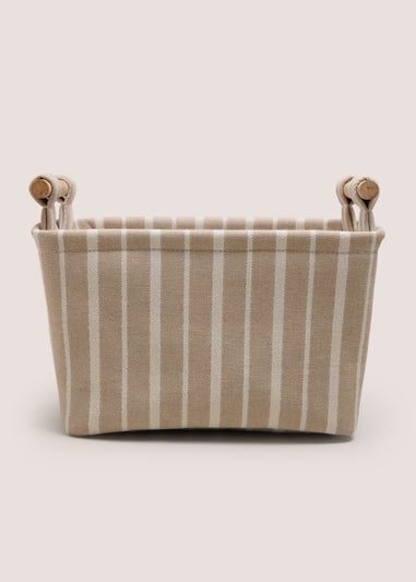 Neutral Stripe Small Storage Basket