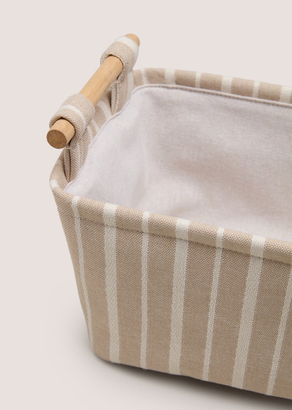 Neutral Stripe Small Storage Basket