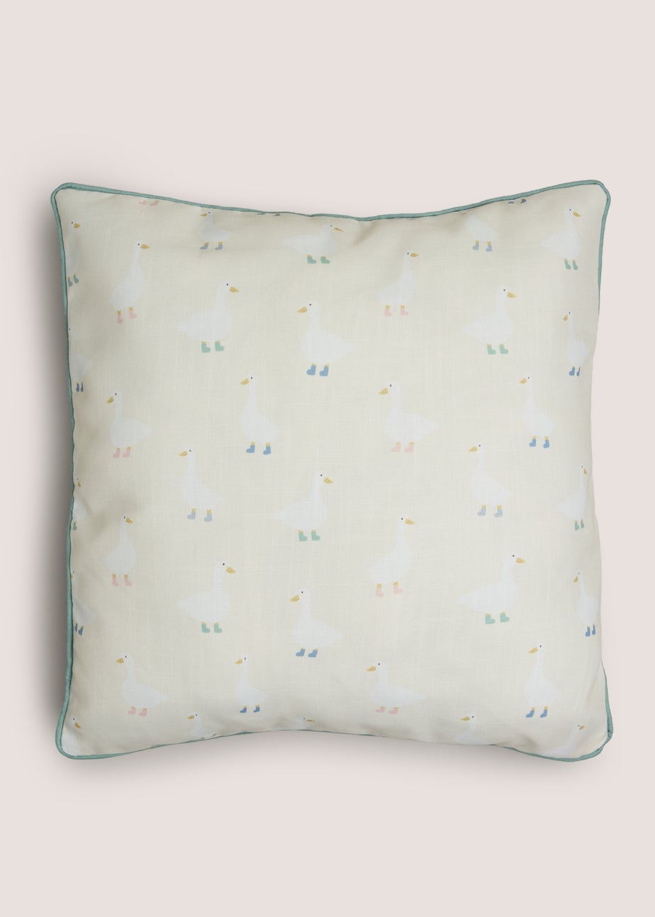 Blue Duck Embroidered Cushion