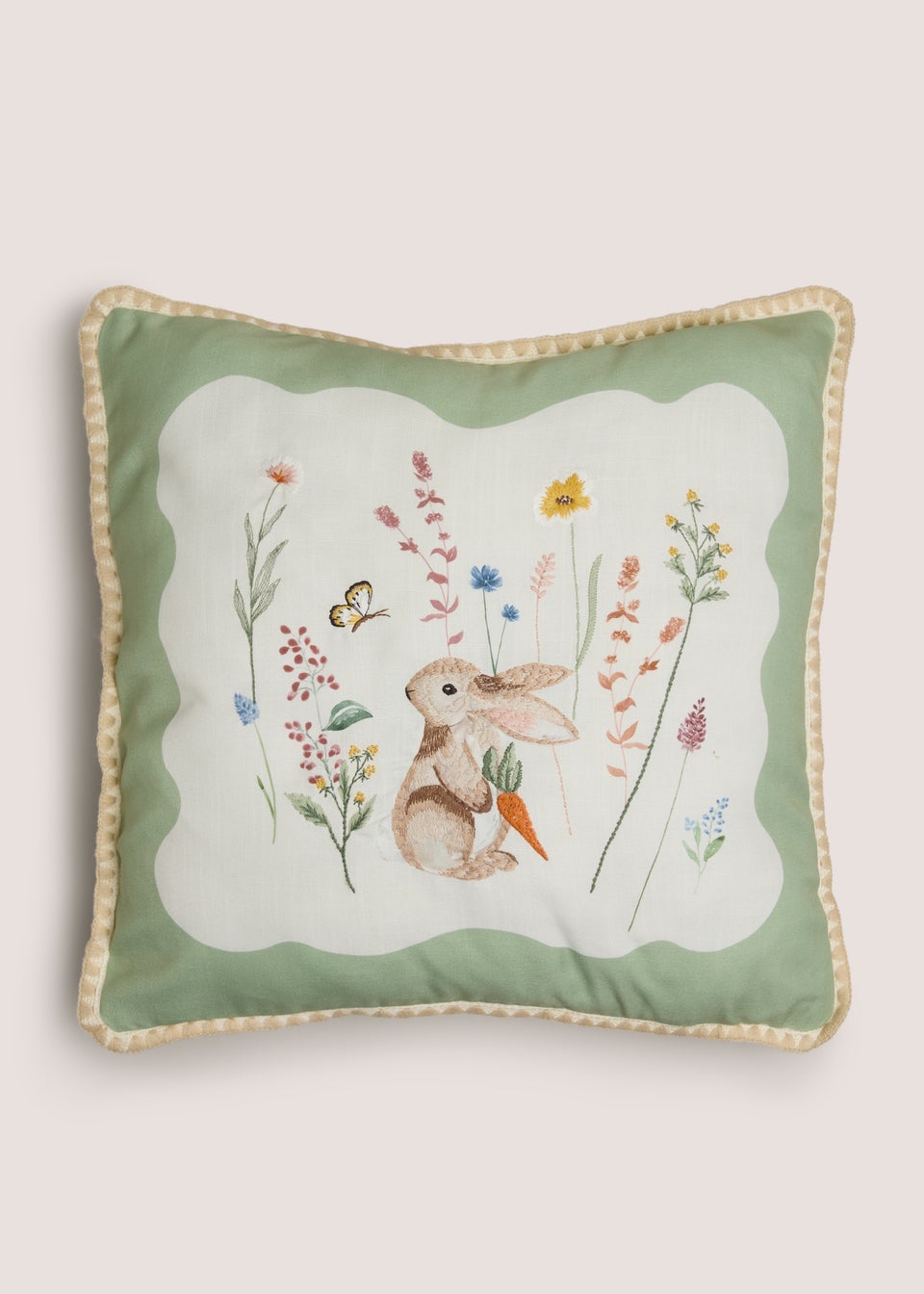 Bunny Embroidered Cushion