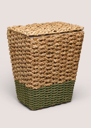 Green Woven Rope Laundry Basket