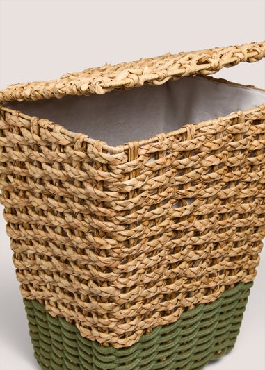 Green Woven Rope Laundry Basket