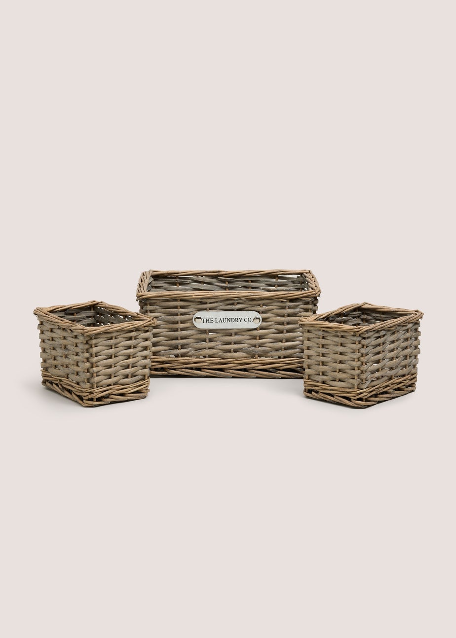 3 Piece Neutral Rope Laundry Baskets