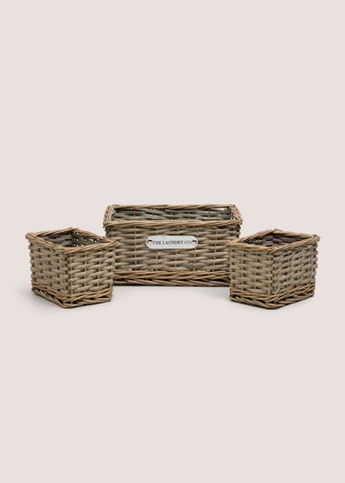 3 Piece Neutral Rope Laundry Baskets