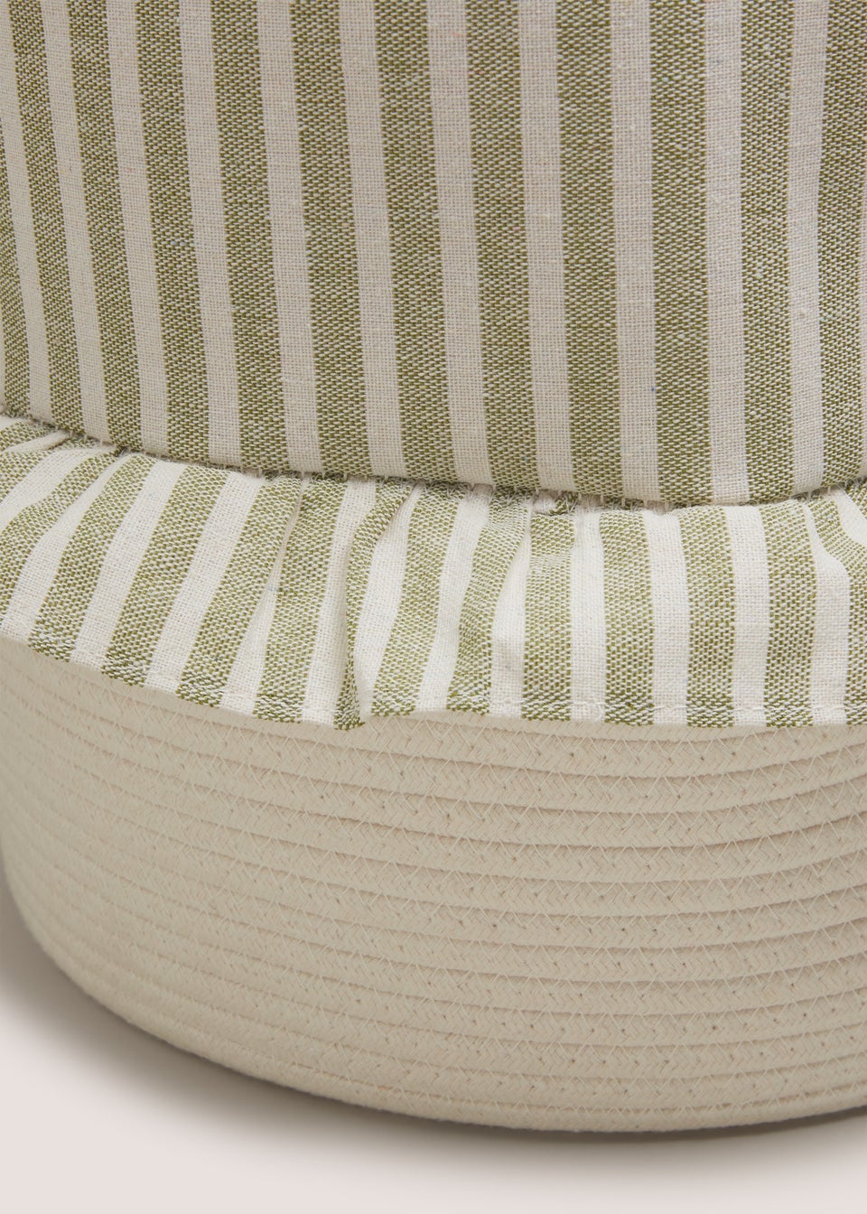 Green Stripe Laundry Basket