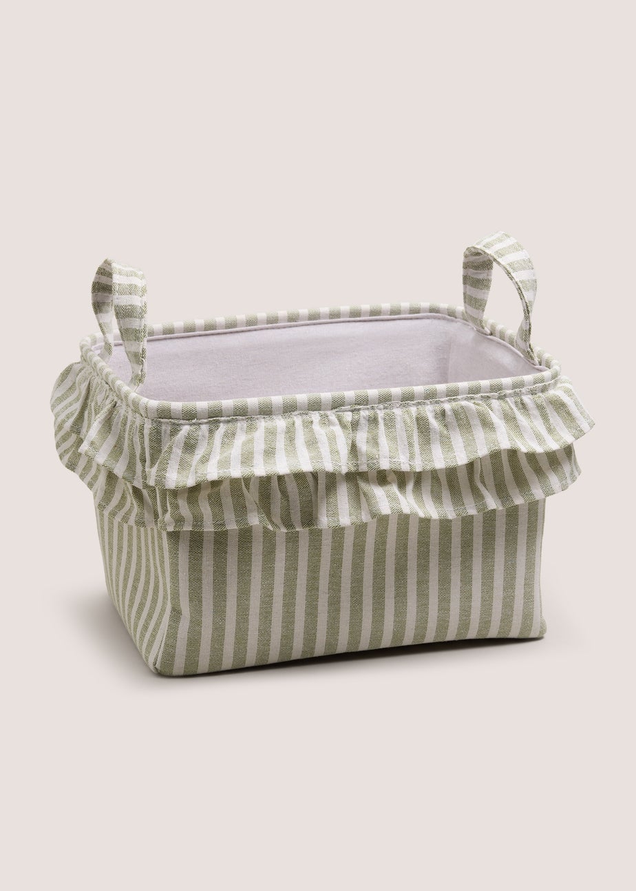 Green Stripe Storage Basket