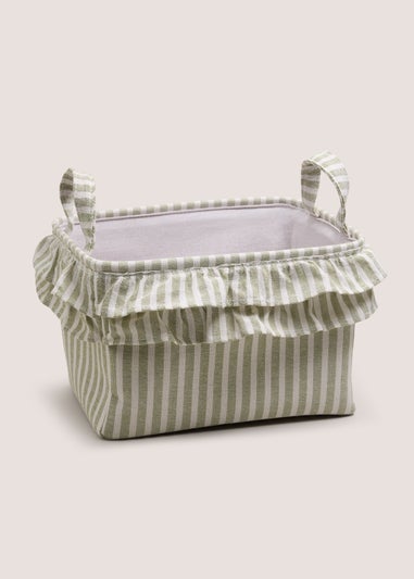 Green Stripe Storage Basket