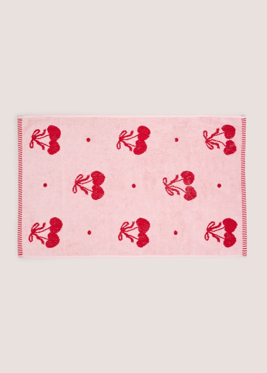 Pink Cherry Jacquard Hand Towel