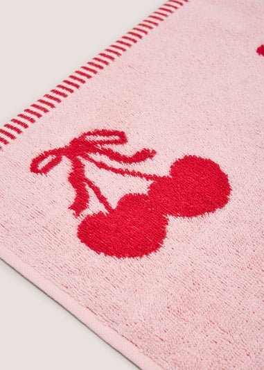 Pink Cherry Jacquard Hand Towel