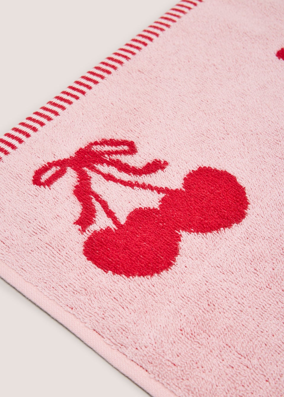 Pink Cherry Jacquard Hand Towel