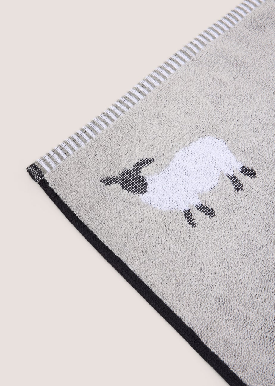 Grey Sheep Jacquard Hand Towel