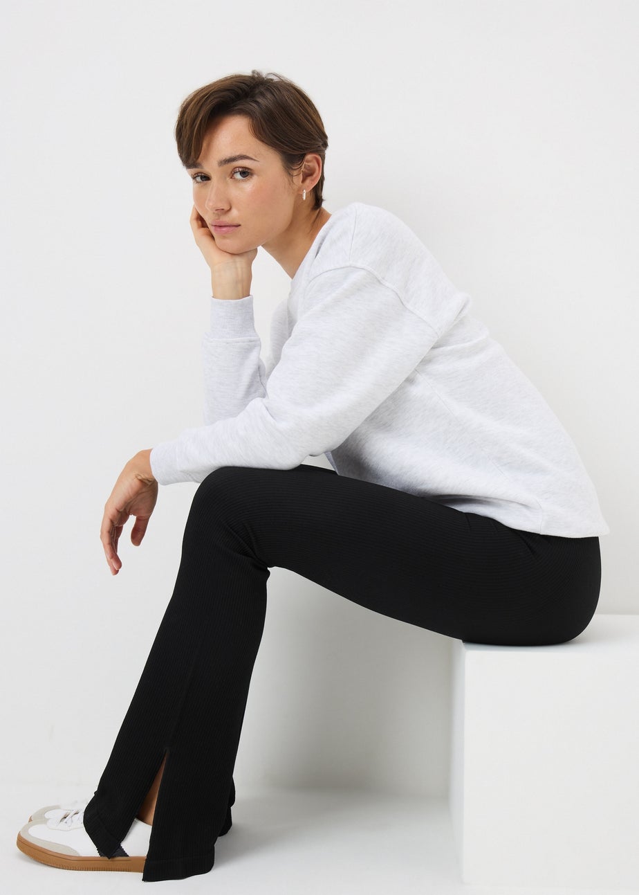 Black Washed Flare Leggings