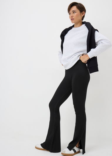 Black Washed Flare Leggings