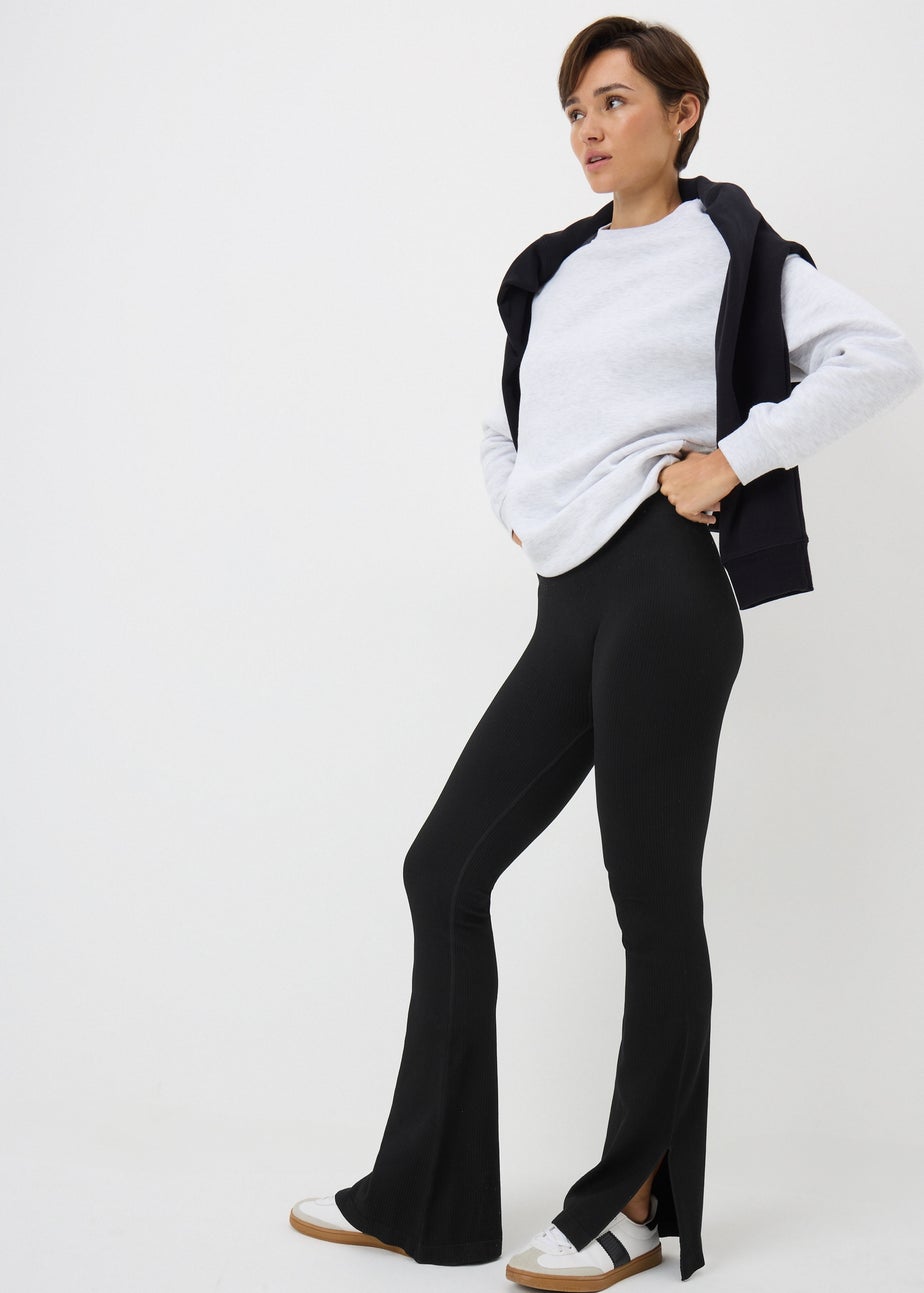 Black Washed Flare Leggings