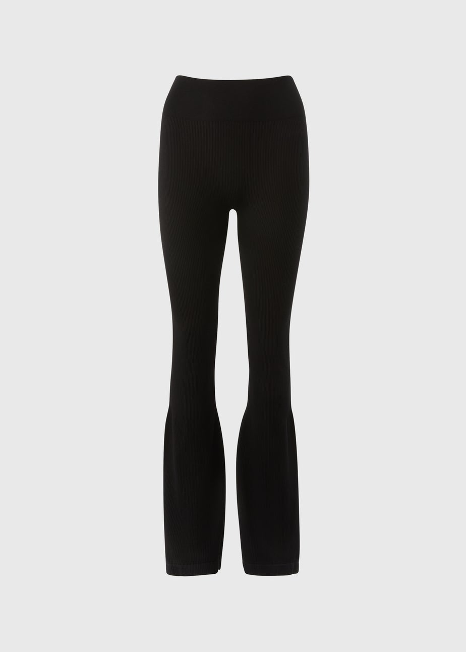 Black Washed Flare Leggings