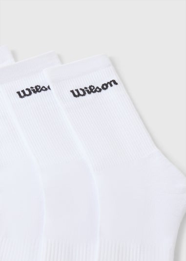 Wilson 3 Pack White Ankle Socks