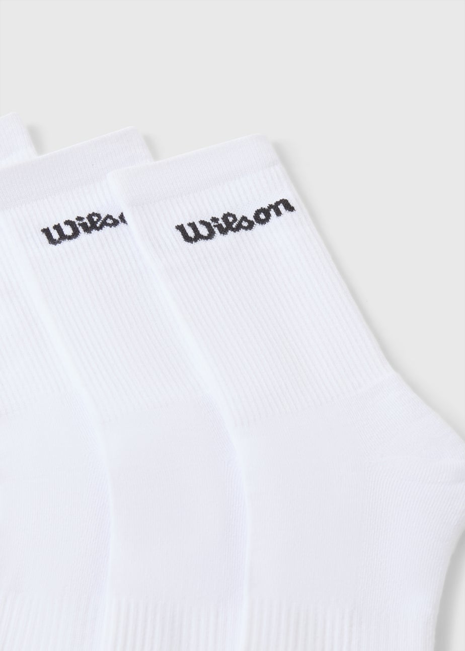 Wilson 3 Pack White Ankle Socks