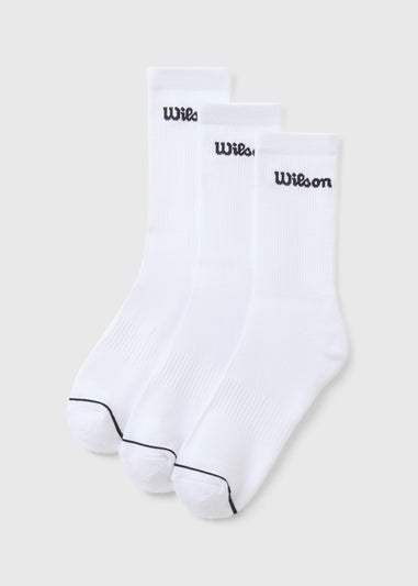 Wilson 3 Pack White Ankle Socks
