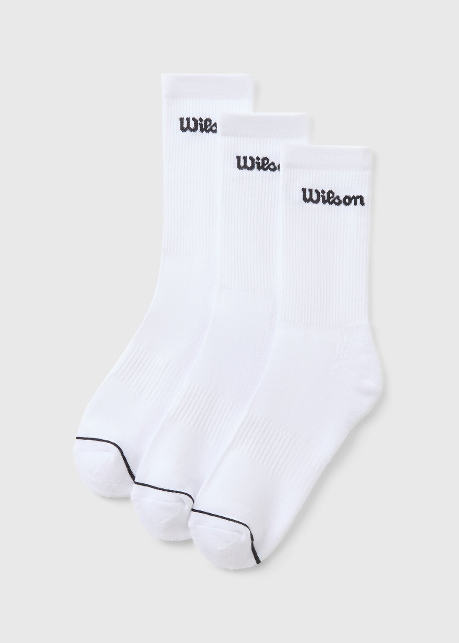 Wilson 3 Pack White Ankle Socks
