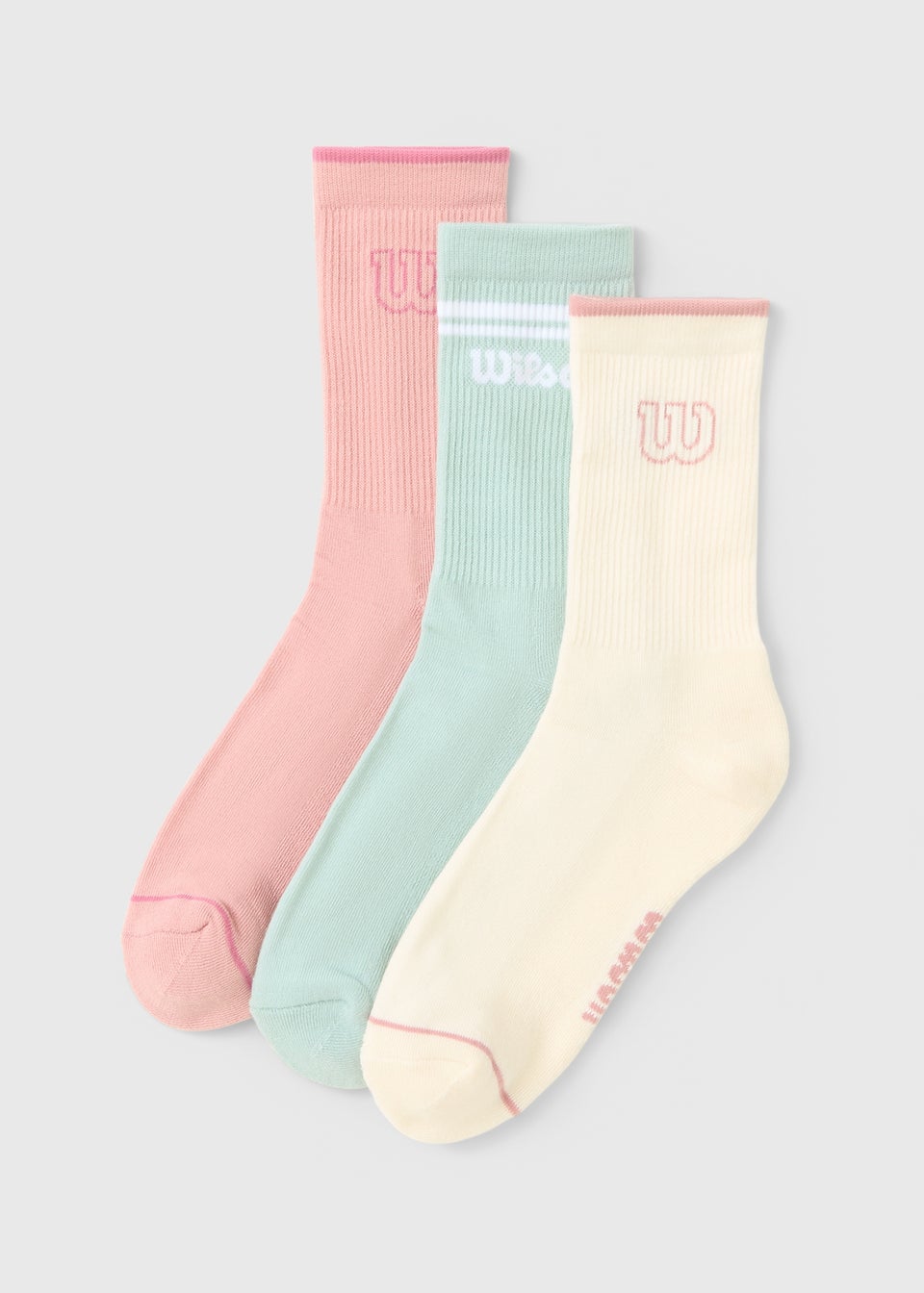 Wilson 3 Pack Pastel Ankle Socks