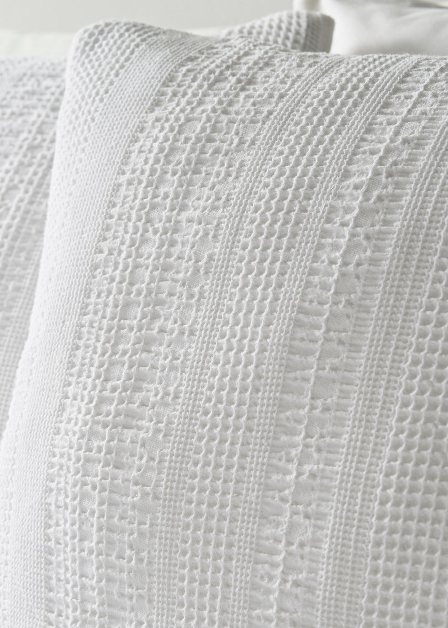 White Waffle Stripe Duvet Set