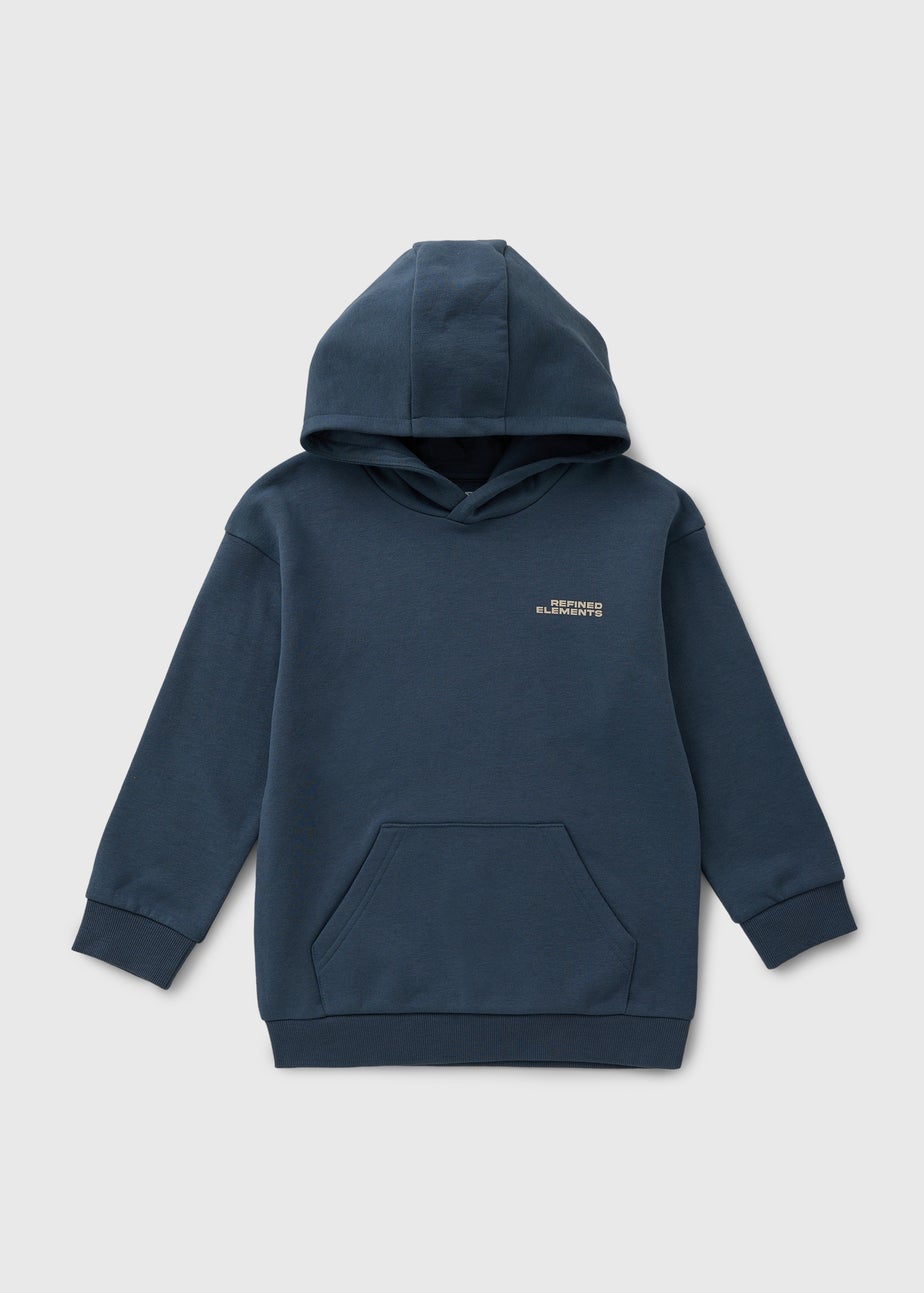 Boys Blue Slogan Hoodie (7-15yrs)