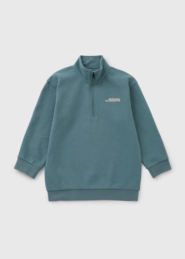 Boys Green Funnel Neck Sweatshirt (7-15yrs)