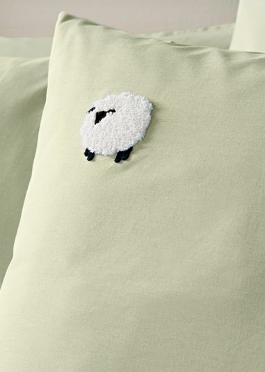Green Boucle Sheep Duvet Set