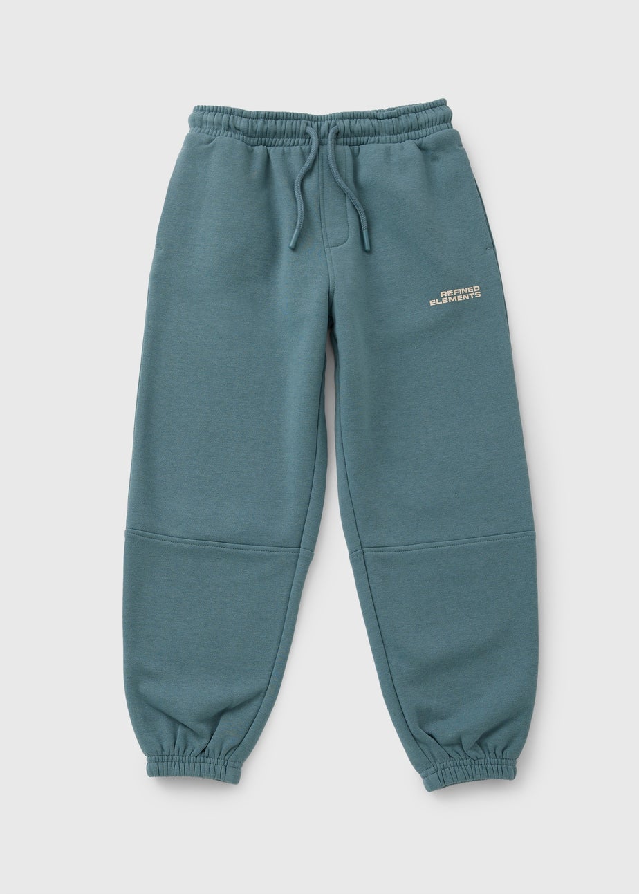 Boys Petrol Green Oversized Jogging Bottoms (7-15yrs)