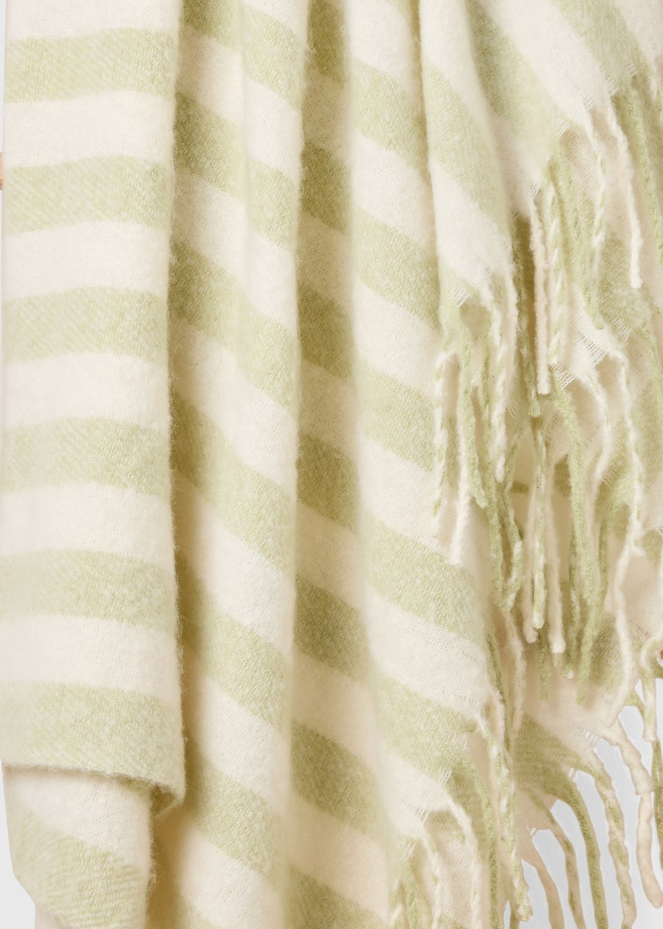 Green Stripe Mohair Throw