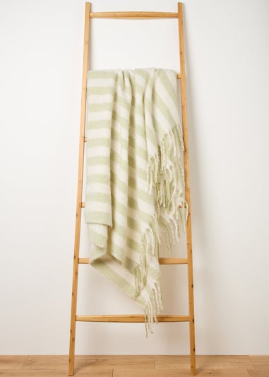 Green Stripe Mohair Throw