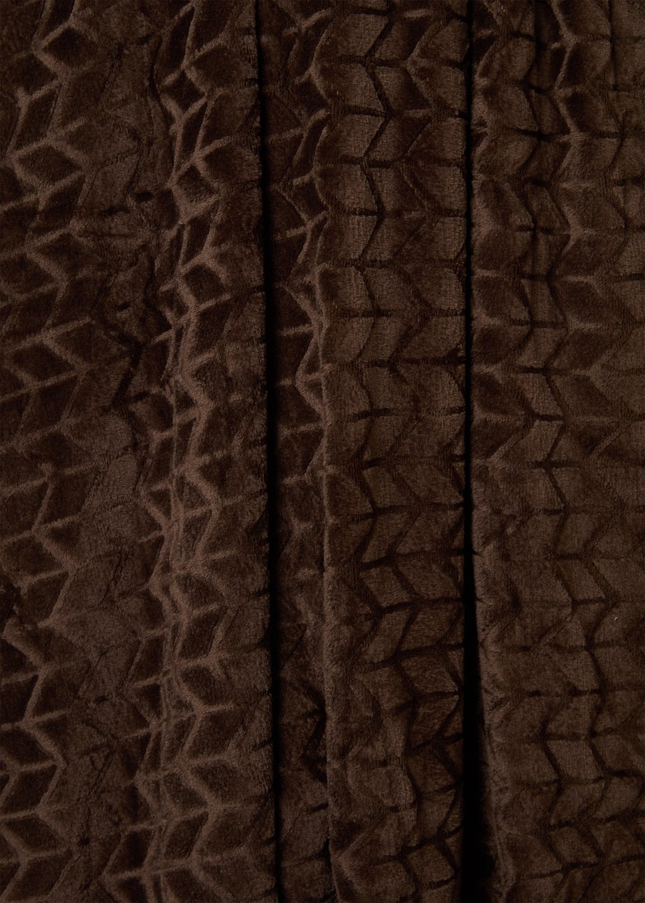 Chocolate Brown Embossed Fleece Throw