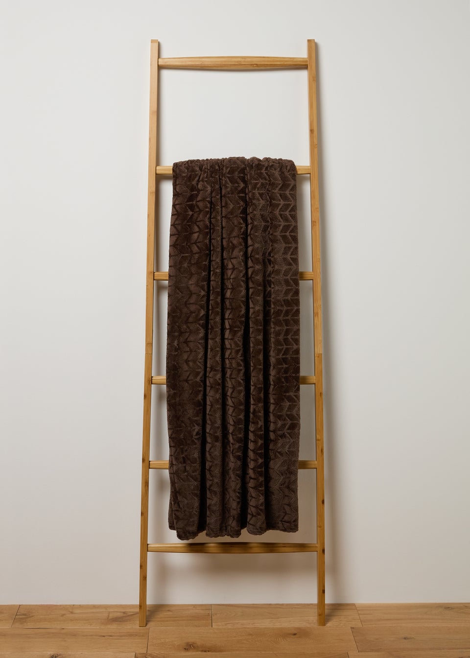 Chocolate Brown Embossed Fleece Throw