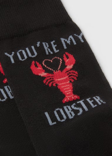 Black 'You're My Lobster' Valentines Socks