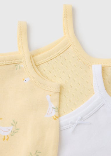 3 Pack Baby Yellow Bird Cami Bodysuits (Newborn-23mths)